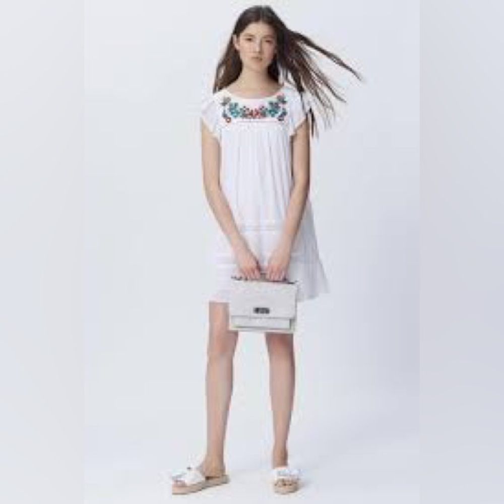 Rebecca Minkoff dress with Embroidered Floral Detail. SZ L.